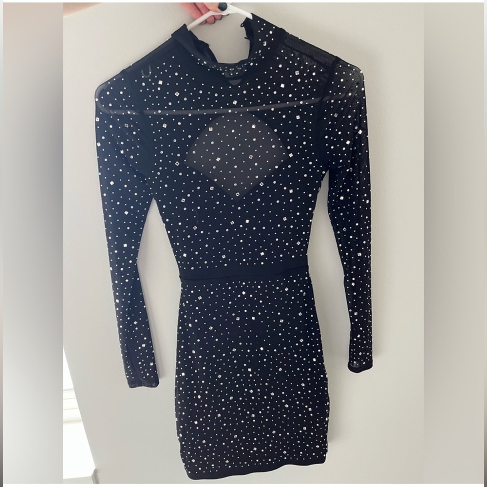 Windsor Sequin/ Glitter Black Mini Dress